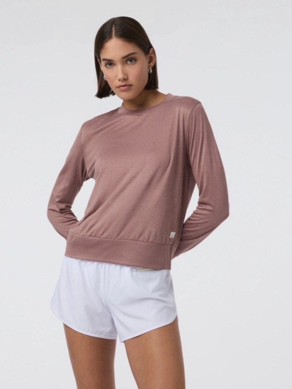 Vuori Daydream Crew in Brown,  Lightweight Long-Sleeve Crew Top